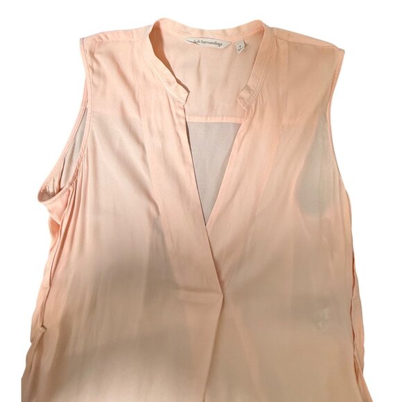 Soft Surroundings Peach Sleeveless Tunic Top S High-Low Boho Coastal‎ Beach - Picture 2 of 5